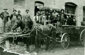 Hussa Brewery Beer Wagon and Brewery Workers, undated