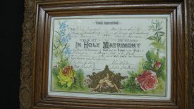 Marriage Certificate of John & Anna Schultz Morgadant, 1896