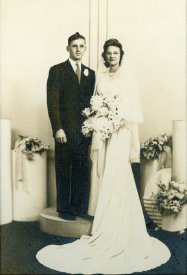 Dave and Marcella Bina Hundt Wedding, 1944