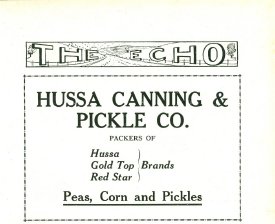Ad for Hussa Canning in ECHO, 1917