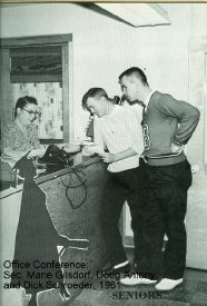 Sec. Marie Gilsdorf with Doug Antony & Dick Schroeder, 1961
