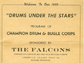 Ad for Falcons Drum & Bugle Corps, 1959