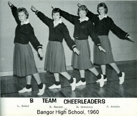 B Team Cheerleaders at Bangor HS,1960.