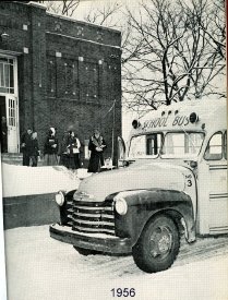 Bangor High School Bus Scene, 1956