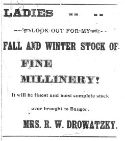 Ad for Mrs. R.W. Drowatsky Millinery.06.19.1896.B.I.