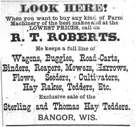 Ad for R.T. Roberts Buggies.et. al in 01.28.1892.BI