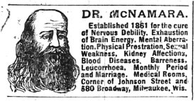 Ad for Dr. McNamera of  Milwaukee.12.27.1895.B.I.