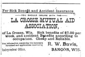 Ad for R.W. Davis Insurance, 10.02.1895, B.I.