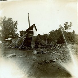 Destruction of Bosshard Flour Mill in Great Flood of 1899, Dutch Creek