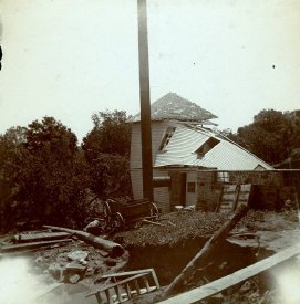 Destruction of the Bosshard Flour Mill, Great Flood of June, 1899 on Dutch