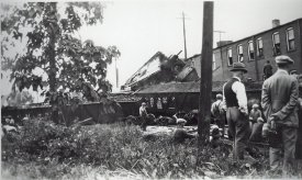 Bangor Train Wreck of 1926. Wreckage of Coal Cars
