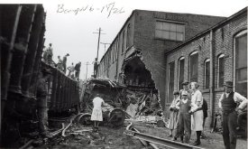 Original photo of Bangor Train Wreck of 1926, Dowe's Store
