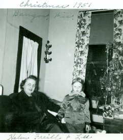 Xmas in 1951 at home of Helen Friell with son Lee