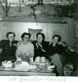 Social gathering at home of Janet Schleichert, 1952