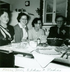 Dinner Party, Rose R., Alice D., Elda S., Veda S. (1952)