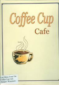 Last Menu from Coffee Cup Cafe, Bangor, circa 1998