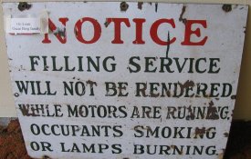 Gas Station Notice on Pumping Gas